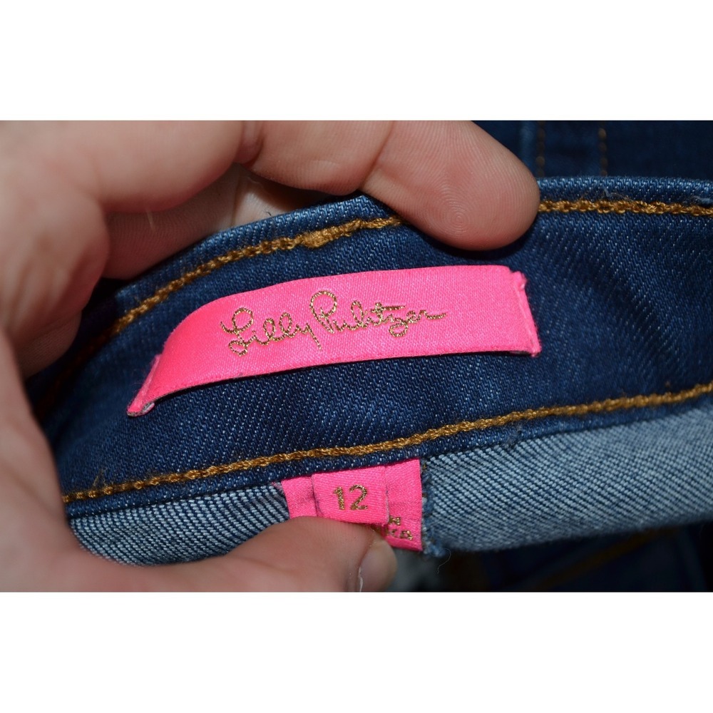 Lilly Pulitzer Eagan Jeans High Rise Size 12 Bennett Wash Style 013597 Skinny - Picture 3 of 11
